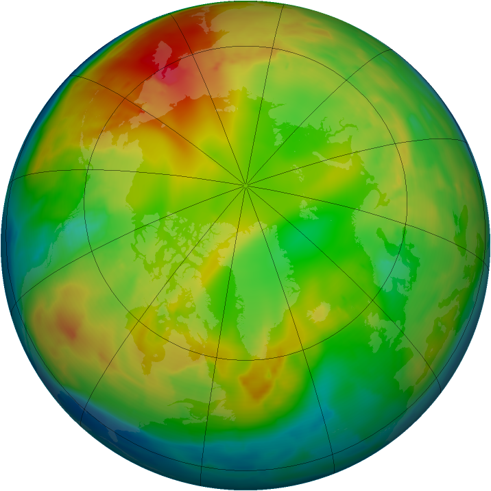 Arctic ozone map for 01 February 2011